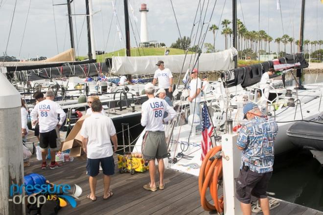 Crews arrive at boats - 2015 Transpac © pressure-drop.us